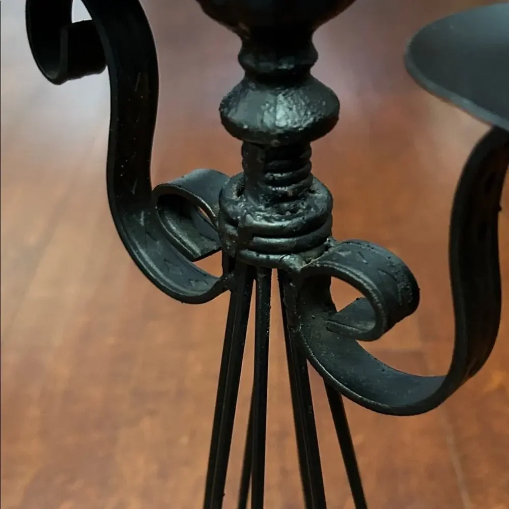 Black Metal Candle Holder, Leave Out All Year with Different Colored Candles